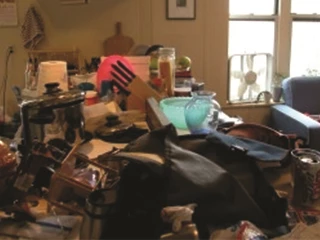 Messy hoarder home