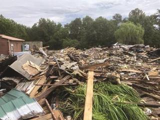Outdoor Pile of assorted construction debris