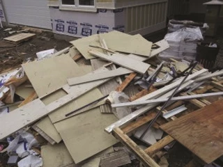 Pile of outdoor construction debris